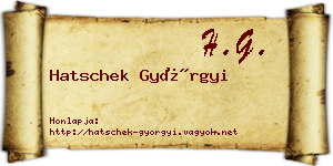 Hatschek Györgyi névjegykártya